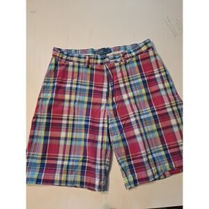 Polo Shorts 32 M by Ralph Lauren Plaid Prospect Chino Madras OLD MONEY Preppy #3